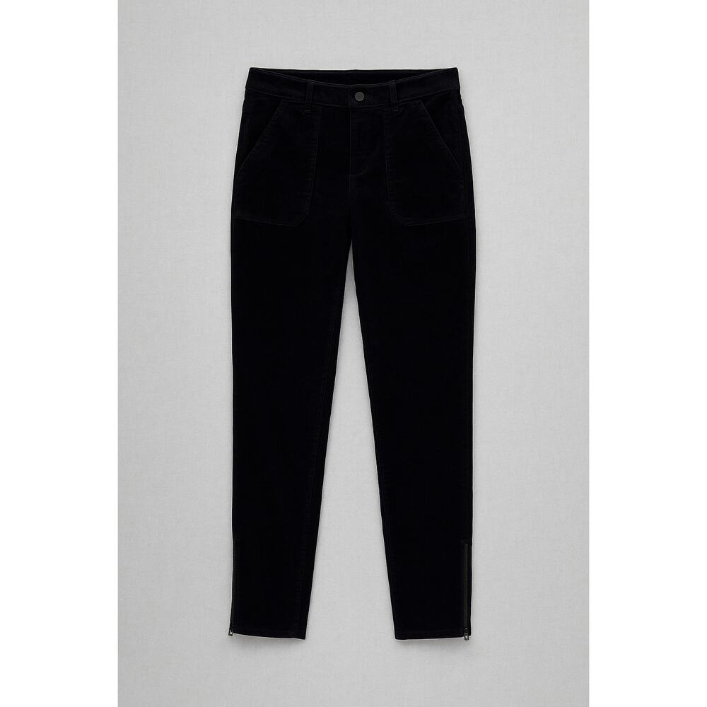 Sanctuary Anthropologie Velour Navy Pants Sz 30 Zip Ankle Slim Fit - Picture 2 of 7